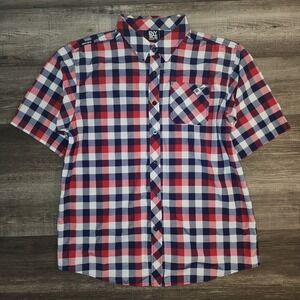 Vintage Y2K Enyce Mens Button Front Shirt Size 3XL Hip Hop Streetwear Plaid